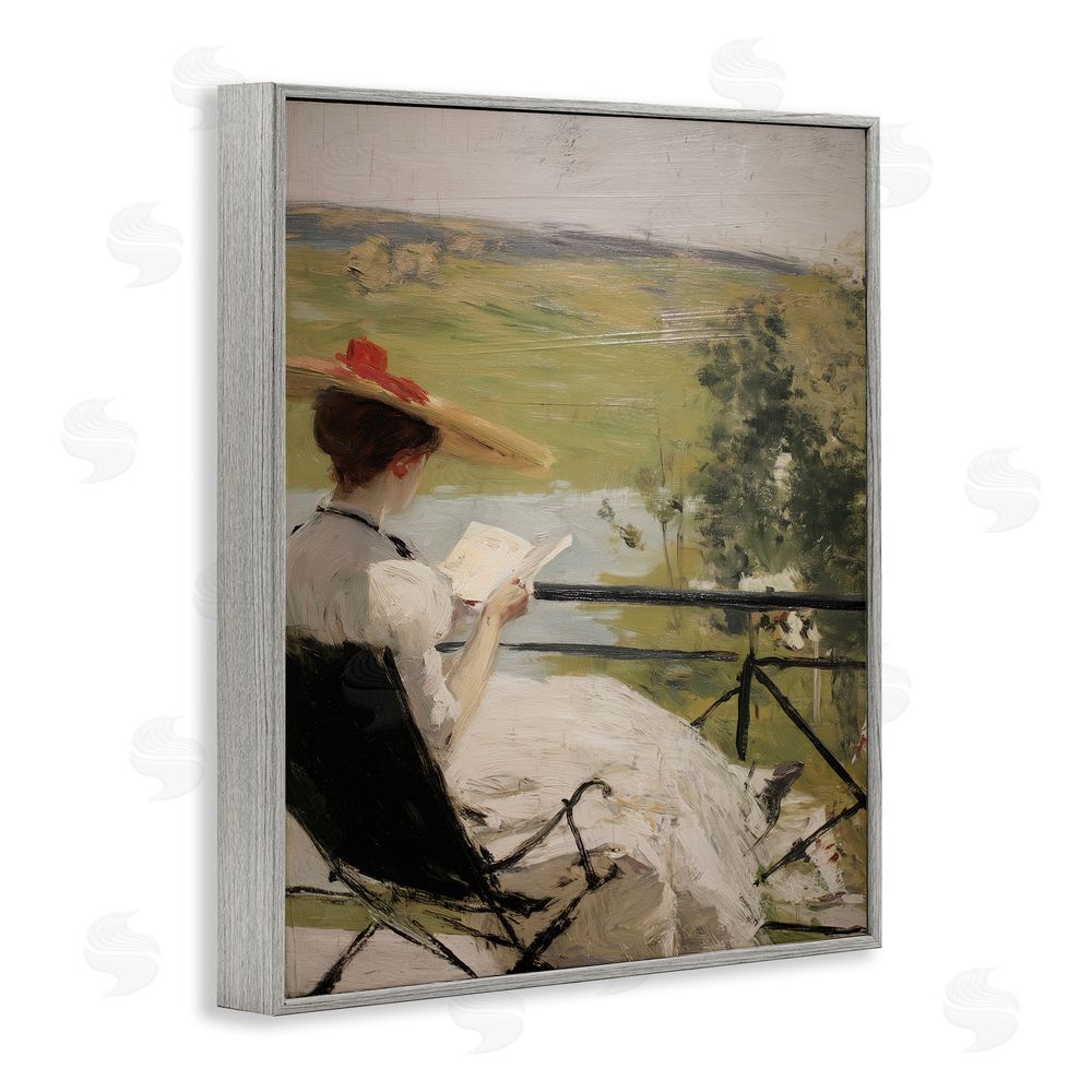 Svetlana Aleynikova In The Comfort Of Pages Gray Framed Giclee Wall Art Print