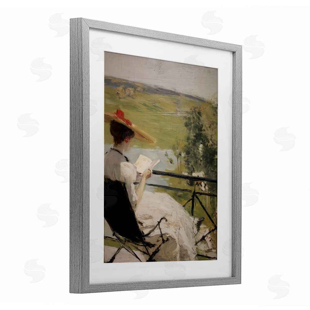 Svetlana Aleynikova In The Comfort Of Pages Gray Framed Print Under Glass Wall Art