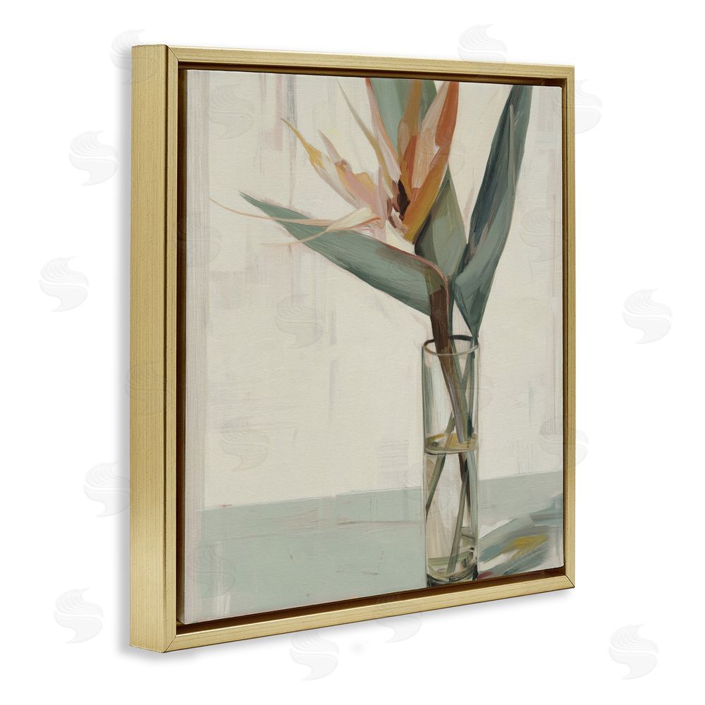 Svetlana Aleynikova Exotic Island Bloom Gold Floating Frame Canvas Wall Art Print