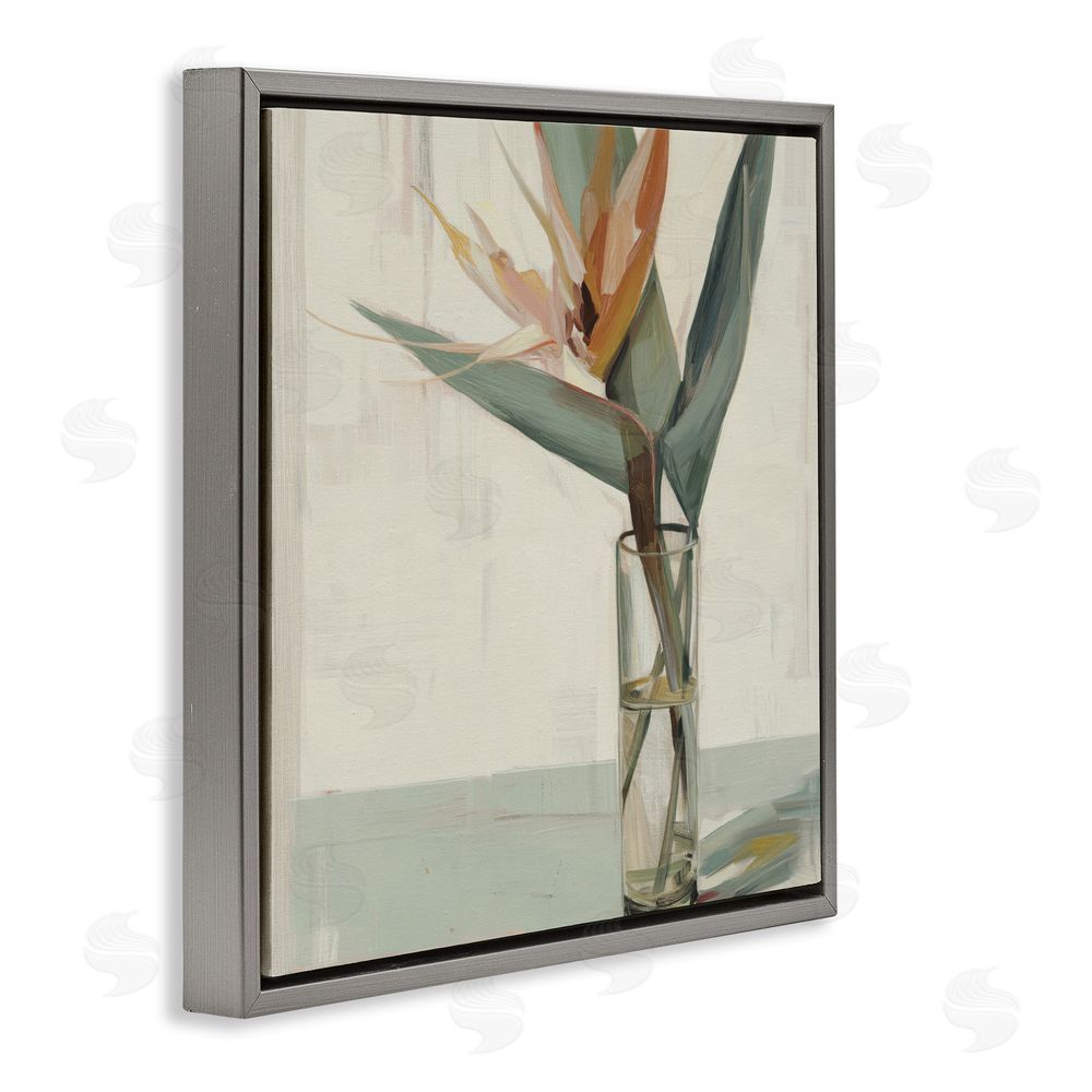 Svetlana Aleynikova Exotic Island Bloom Gray Floating Frame Canvas Wall Art Print