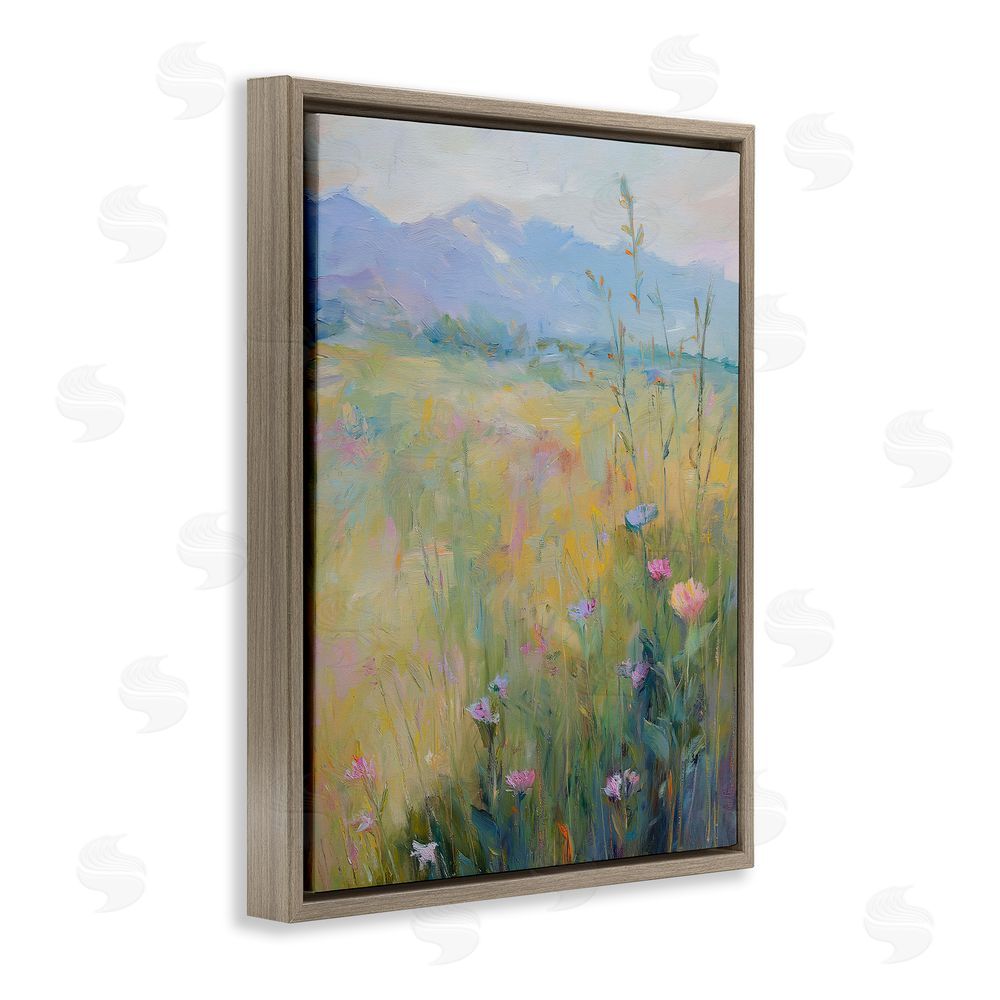 Svetlana Aleynikova Peaceful Meadow's Embrace Brown Floating Frame Canvas Wall Art Print
