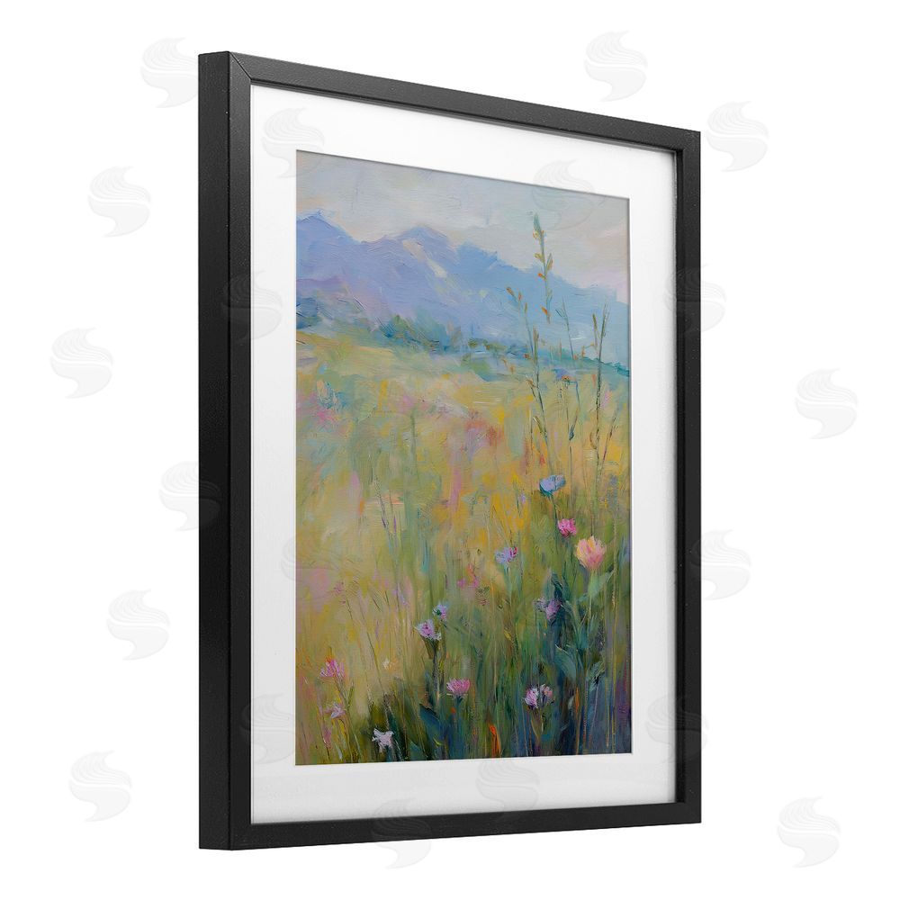Svetlana Aleynikova Peaceful Meadow's Embrace Black Framed Print Under Glass Wall Art