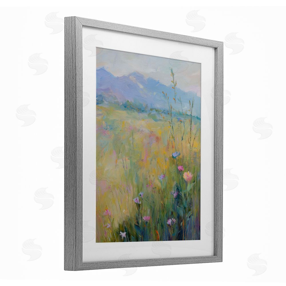 Svetlana Aleynikova Peaceful Meadow's Embrace Gray Framed Print Under Glass Wall Art