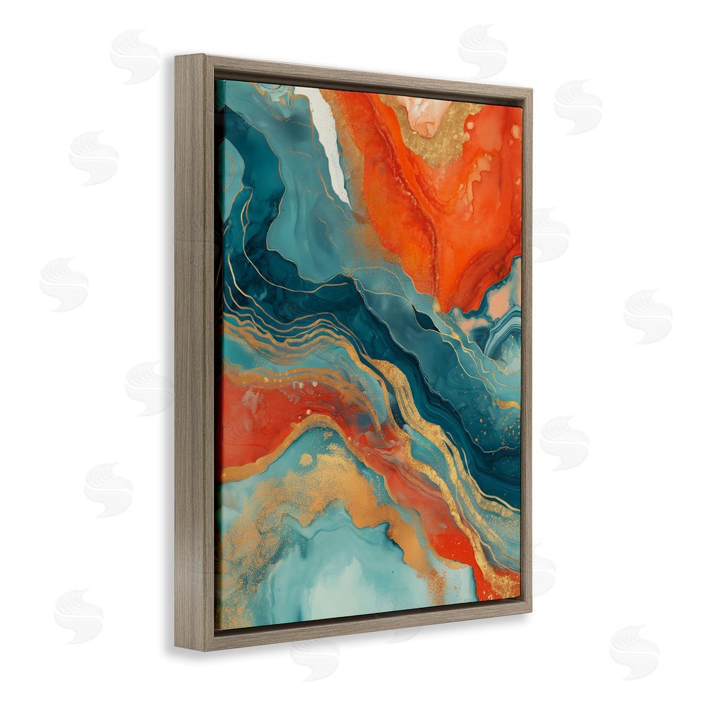 Svetlana Aleynikova Vibrant Fusion Movement Brown Floating Frame Canvas Wall Art Print