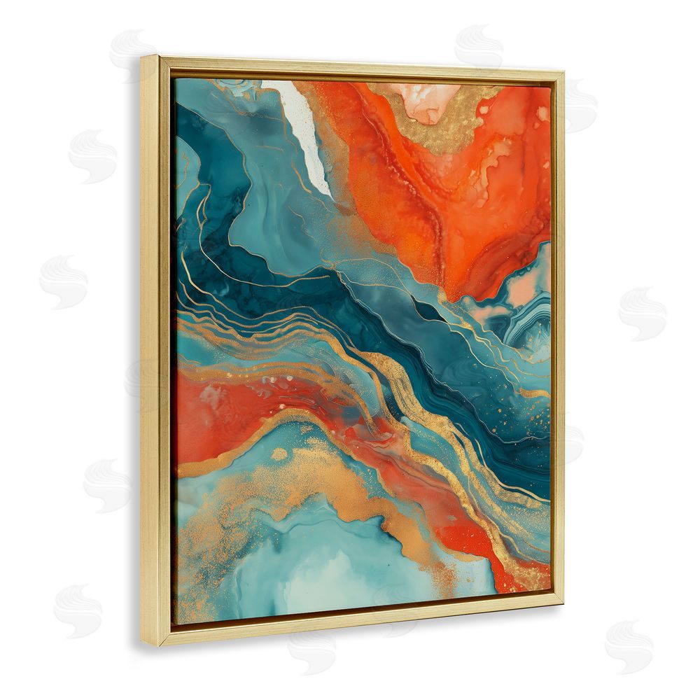 Svetlana Aleynikova Vibrant Fusion Movement Gold Floating Frame Canvas Wall Art Print