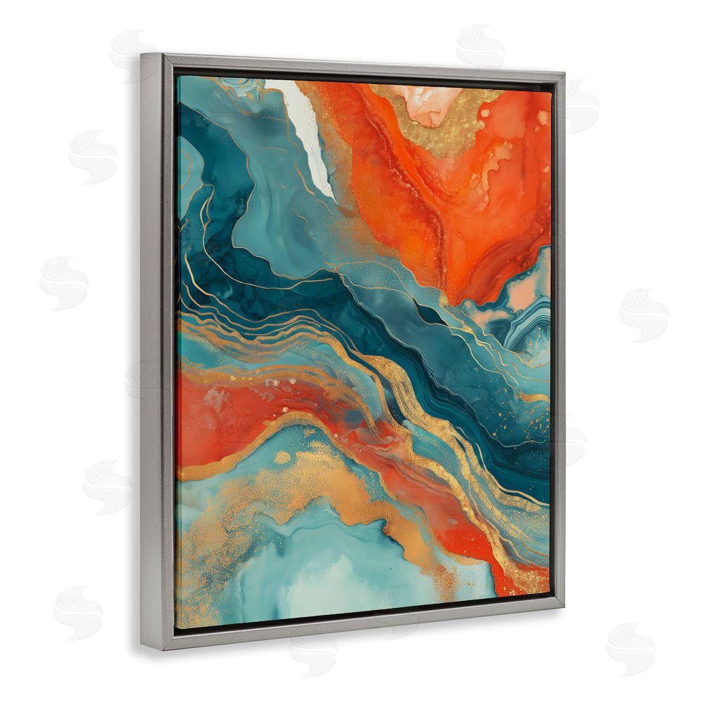 Svetlana Aleynikova Vibrant Fusion Movement Gray Floating Frame Canvas Wall Art Print