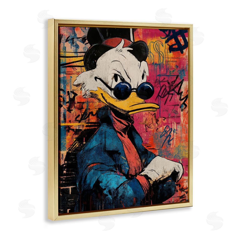 Svetlana Aleynikova Pop Style Cartoon Riches Gold Floating Frame Canvas Wall Art Print
