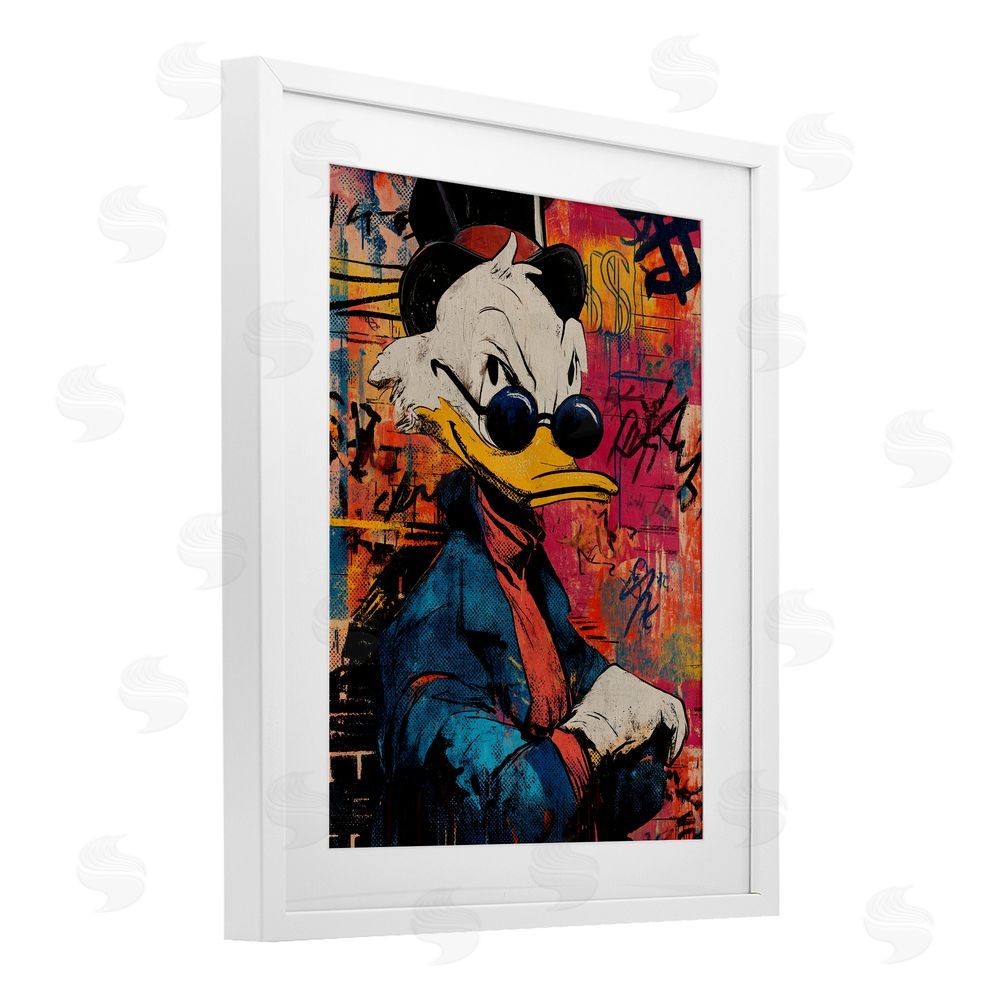 Svetlana Aleynikova Pop Style Cartoon Riches White Framed Print Under Glass Wall Art