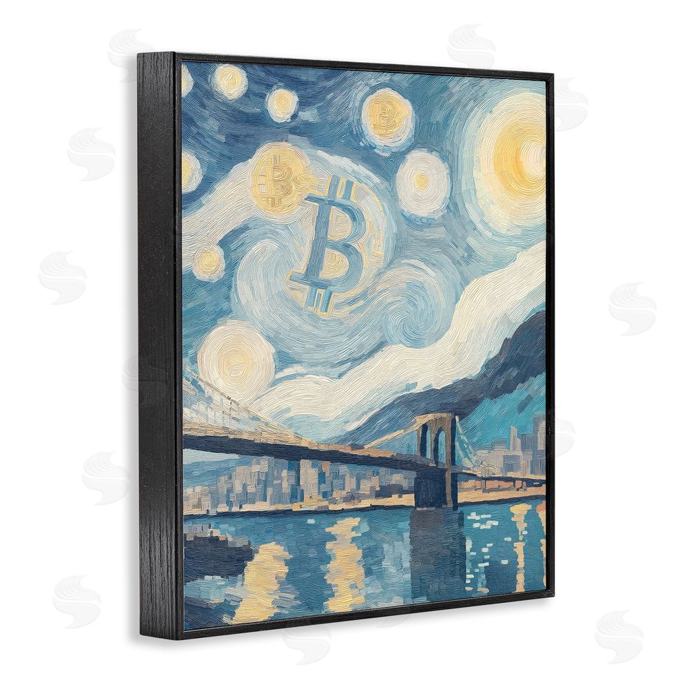 Svetlana Aleynikova Crypto Lunar Glow Black Framed Giclee Wall Art Print
