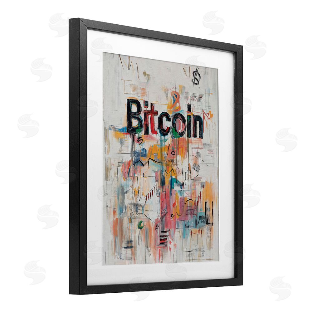 Svetlana Aleynikova Digital Currency Abstract Collage Black Framed Print Under Glass Wall Art