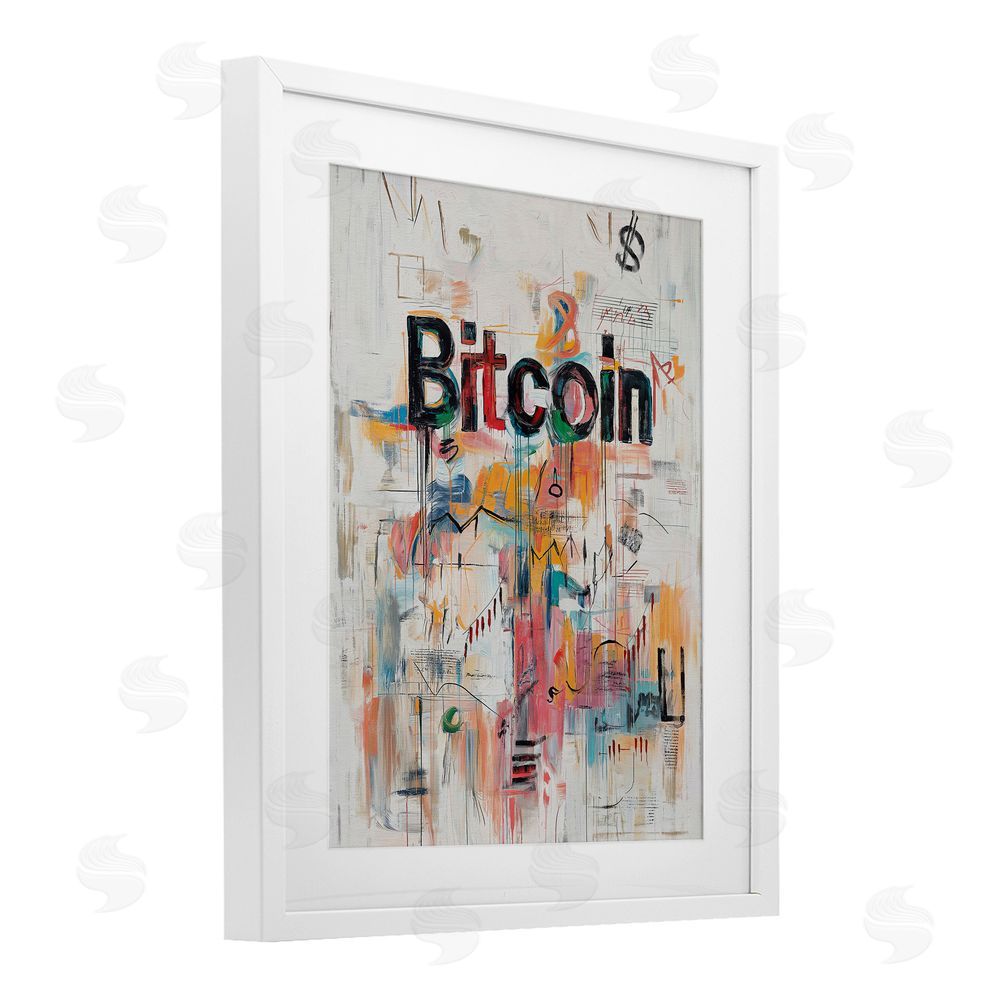 Svetlana Aleynikova Digital Currency Abstract Collage White Framed Print Under Glass Wall Art
