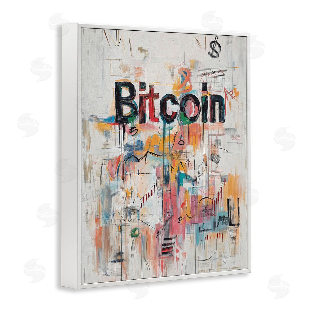 Svetlana Aleynikova Digital Currency Abstract Collage White Framed Giclee Wall Art Print