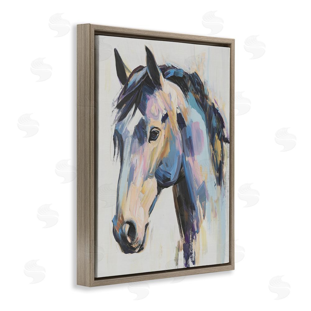 Svetlana Aleynikova Chromatic Stallion Abstraction Brown Floating Frame Canvas Wall Art Print