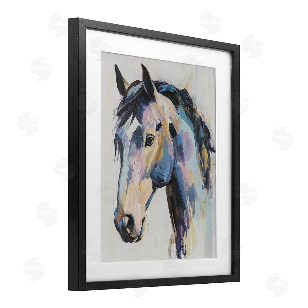 Svetlana Aleynikova Chromatic Stallion Abstraction Black Framed Print Under Glass Wall Art