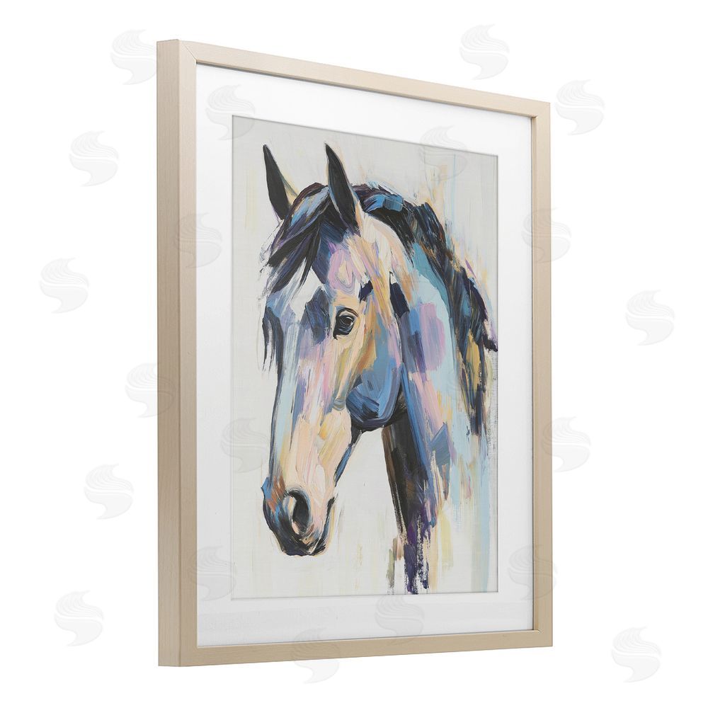 Svetlana Aleynikova Chromatic Stallion Abstraction Birch Framed Print Under Glass Wall Art