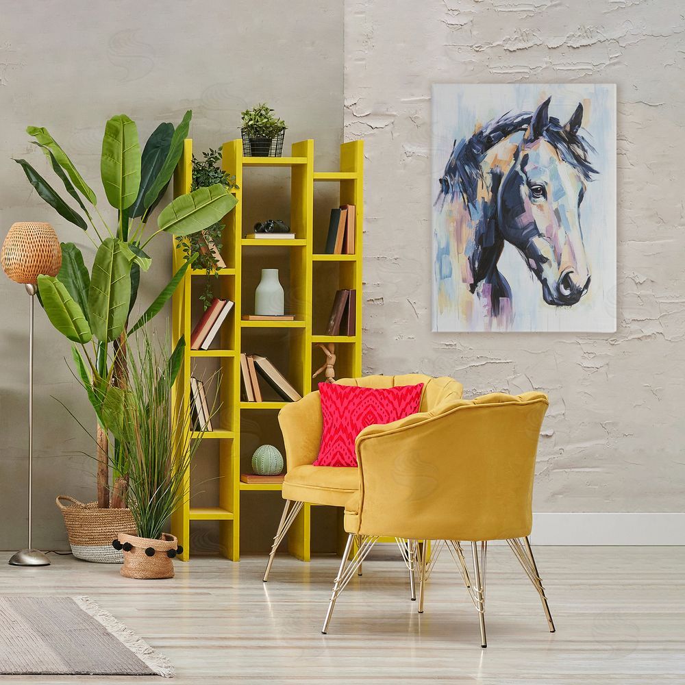 Svetlana Aleynikova Vivid Equine Portrait Stretched Canvas Wall Art in Room