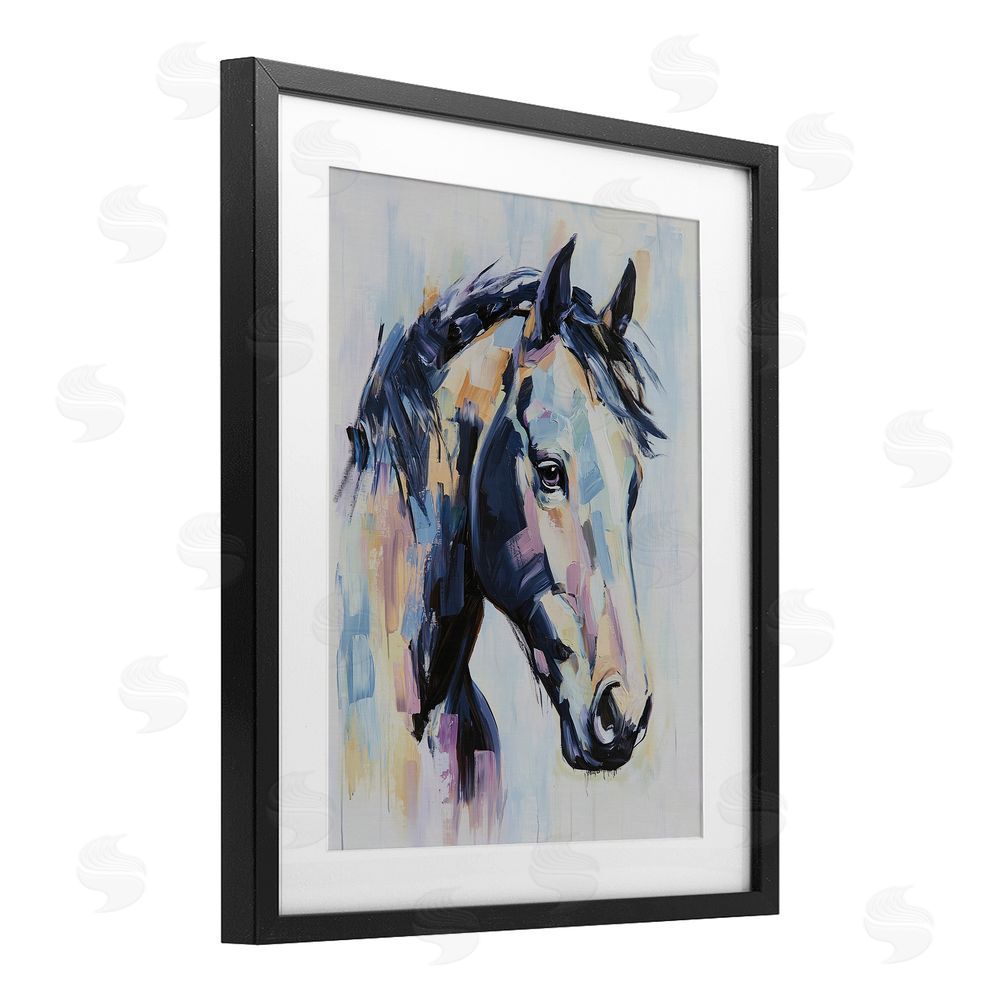 Svetlana Aleynikova Vivid Equine Portrait Black Framed Print Under Glass Wall Art