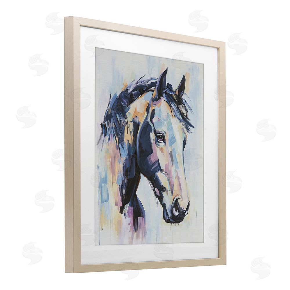 Svetlana Aleynikova Vivid Equine Portrait Birch Framed Print Under Glass Wall Art