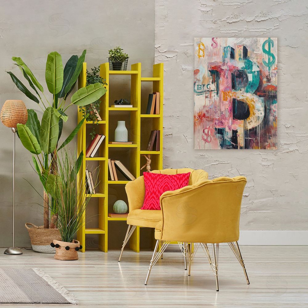 Svetlana Aleynikova Street Style Crypto Symbol Stretched Canvas Wall Art in Room