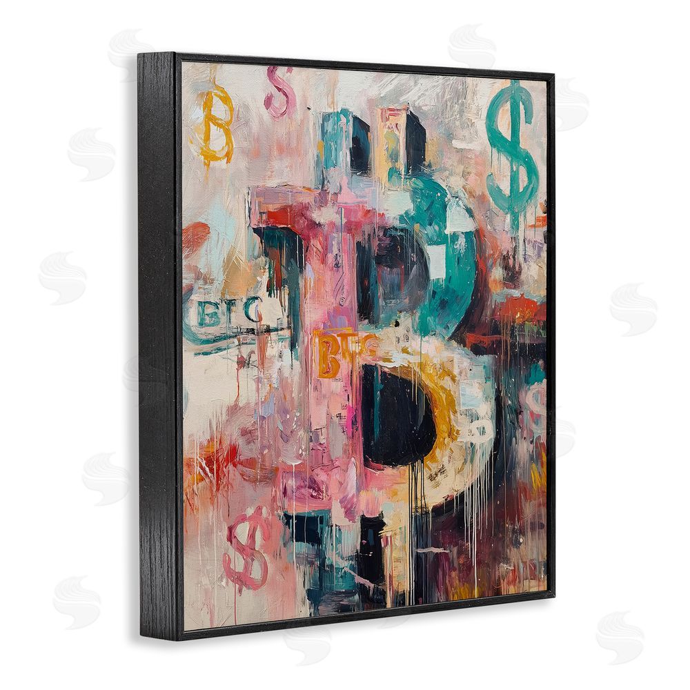 Svetlana Aleynikova Street Style Crypto Symbol Black Framed Giclee Wall Art Print