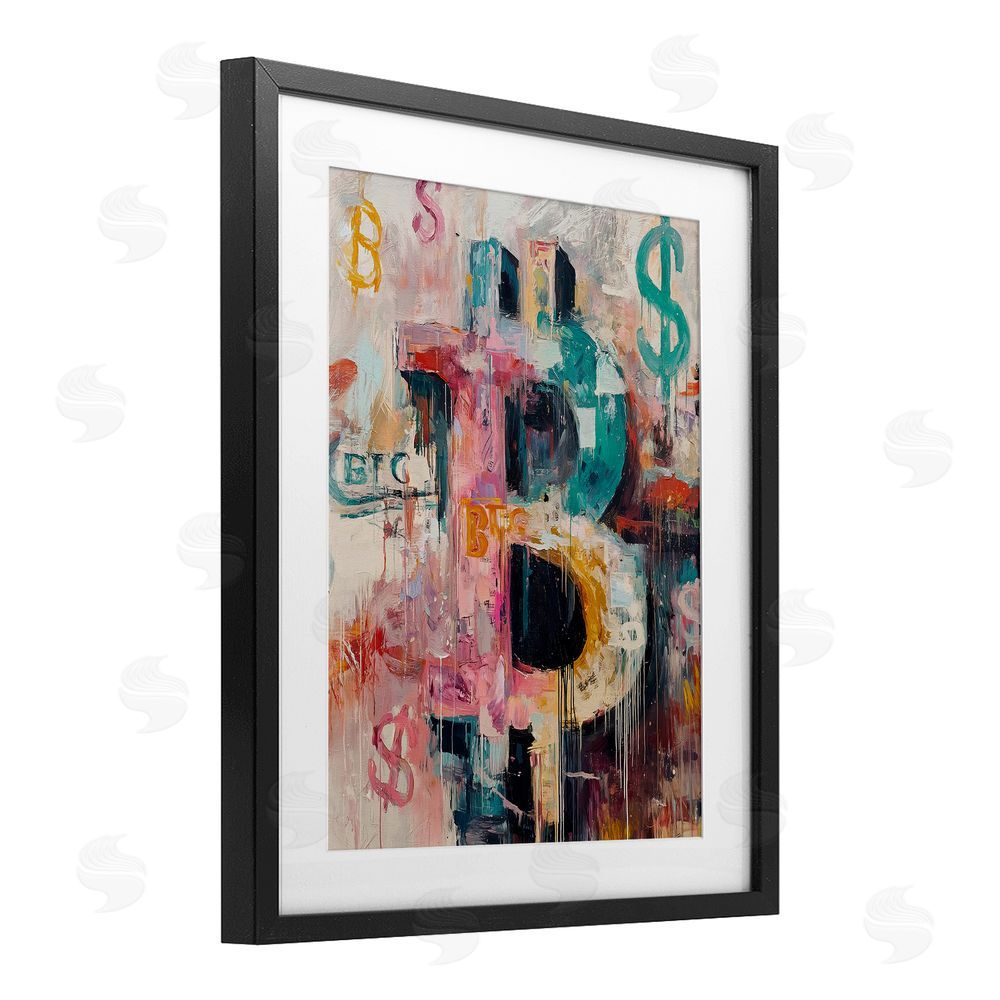 Svetlana Aleynikova Street Style Crypto Symbol Black Framed Print Under Glass Wall Art