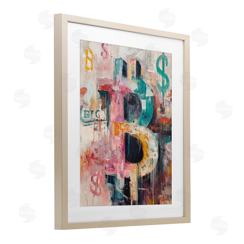 Svetlana Aleynikova Street Style Crypto Symbol Birch Framed Print Under Glass Wall Art