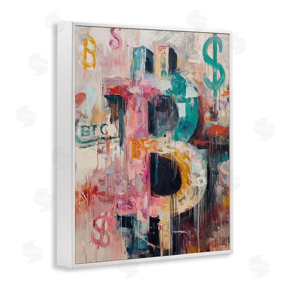Svetlana Aleynikova Street Style Crypto Symbol White Framed Giclee Wall Art Print