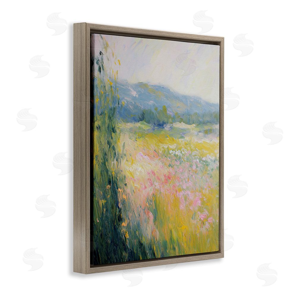 Svetlana Aleynikova Breeze Through The Blooms Brown Floating Frame Canvas Wall Art Print