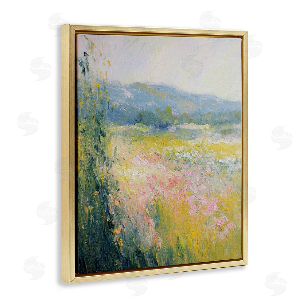 Svetlana Aleynikova Breeze Through The Blooms Gold Floating Frame Canvas Wall Art Print