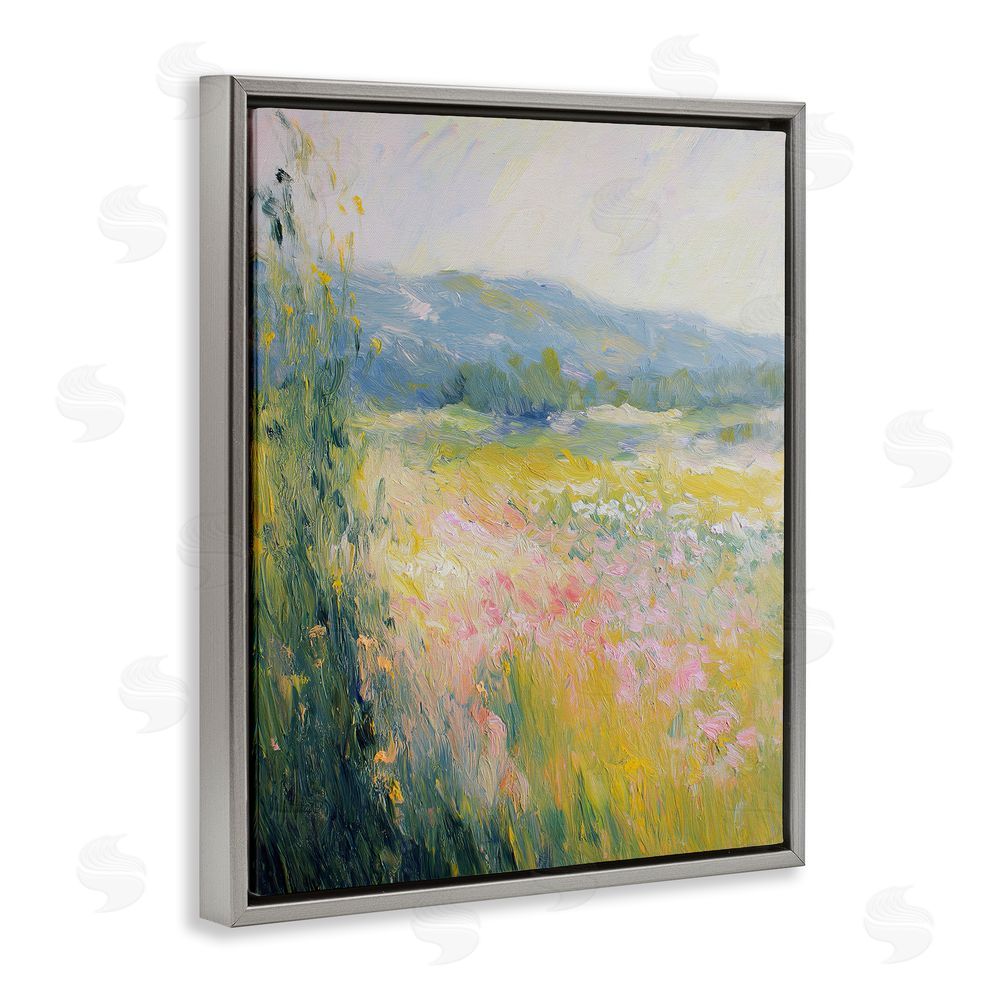 Svetlana Aleynikova Breeze Through The Blooms Gray Floating Frame Canvas Wall Art Print