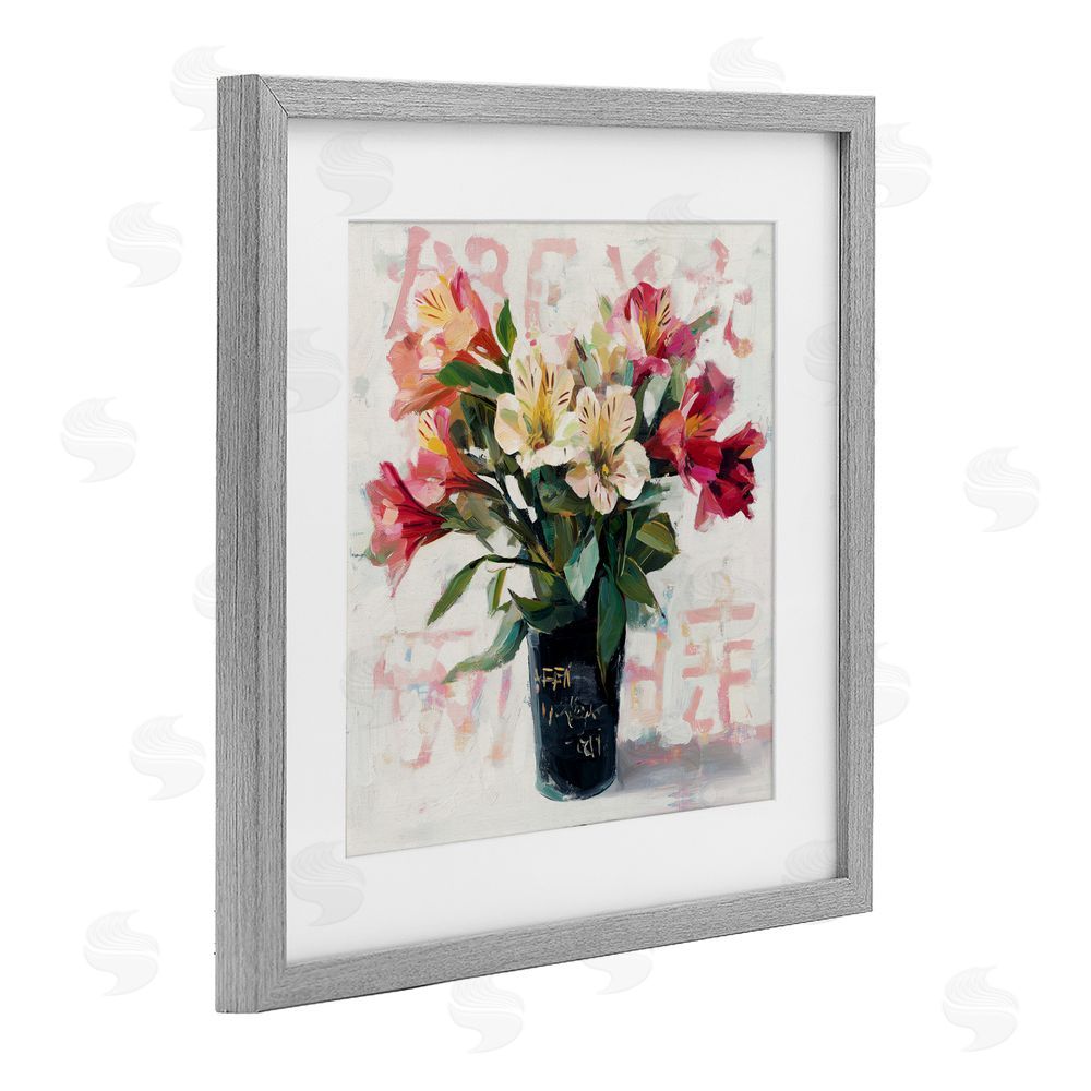 Svetlana Aleynikova Street Style Harmony Bouquet Gray Framed Print Under Glass Wall Art