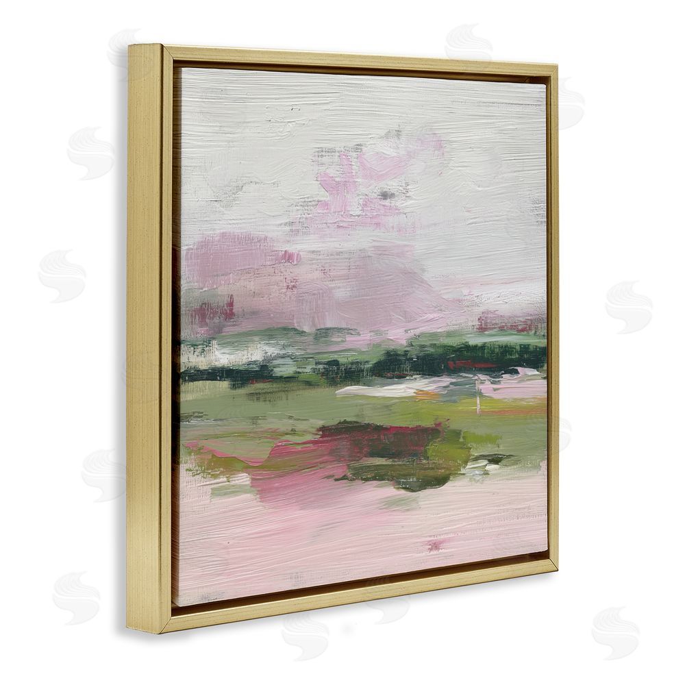 Svetlana Aleynikova Hills In Bloom Abstraction Gold Floating Frame Canvas Wall Art Print