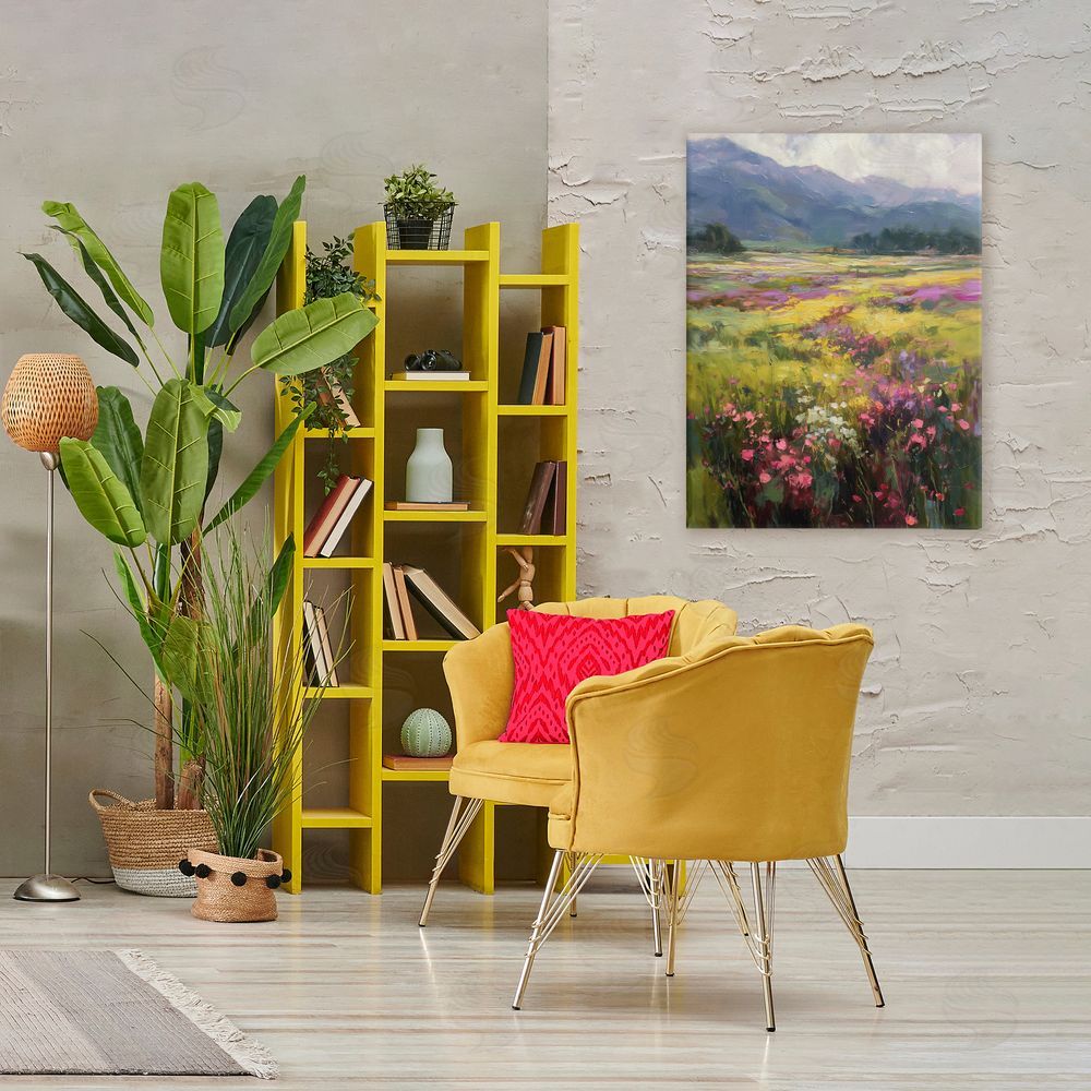 Svetlana Aleynikova Vast Horizon Of Flowers Stretched Canvas Wall Art in Room