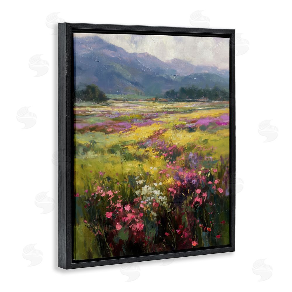 Svetlana Aleynikova Vast Horizon Of Flowers Black Floating Frame Canvas Wall Art Print