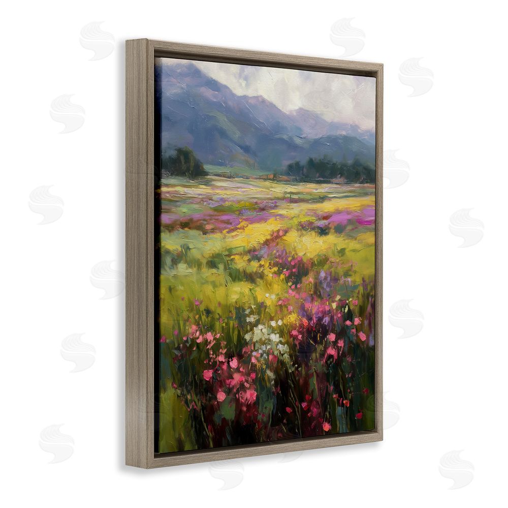 Svetlana Aleynikova Vast Horizon Of Flowers Brown Floating Frame Canvas Wall Art Print