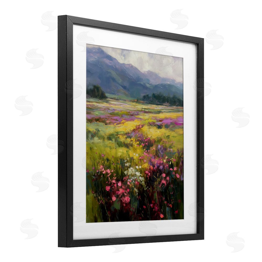 Svetlana Aleynikova Vast Horizon Of Flowers Black Framed Print Under Glass Wall Art