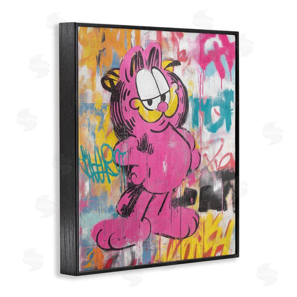 Svetlana Aleynikova Lazy Cat In City Modern Urban Black Framed Giclee Wall Art Print
