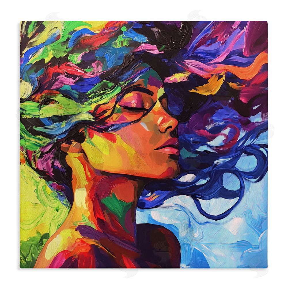Svetlana Aleynikova Flowing Whirlwind Of Colors Stretched Canvas Wall Art Print
