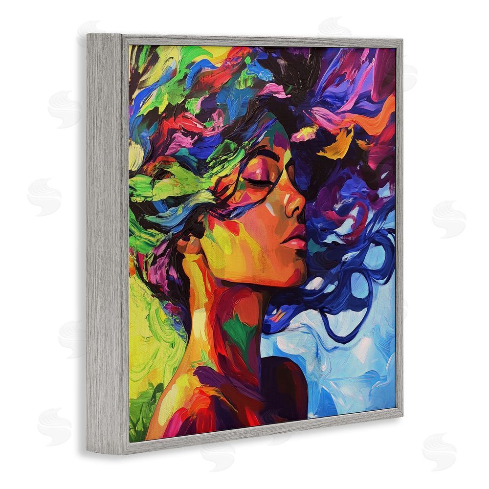 Svetlana Aleynikova Flowing Whirlwind Of Colors Gray Framed Giclee Wall Art Print