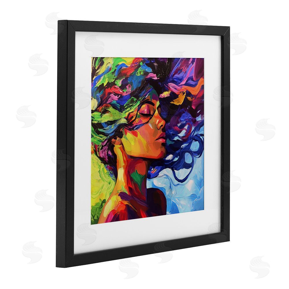 Svetlana Aleynikova Flowing Whirlwind Of Colors Black Framed Print Under Glass Wall Art