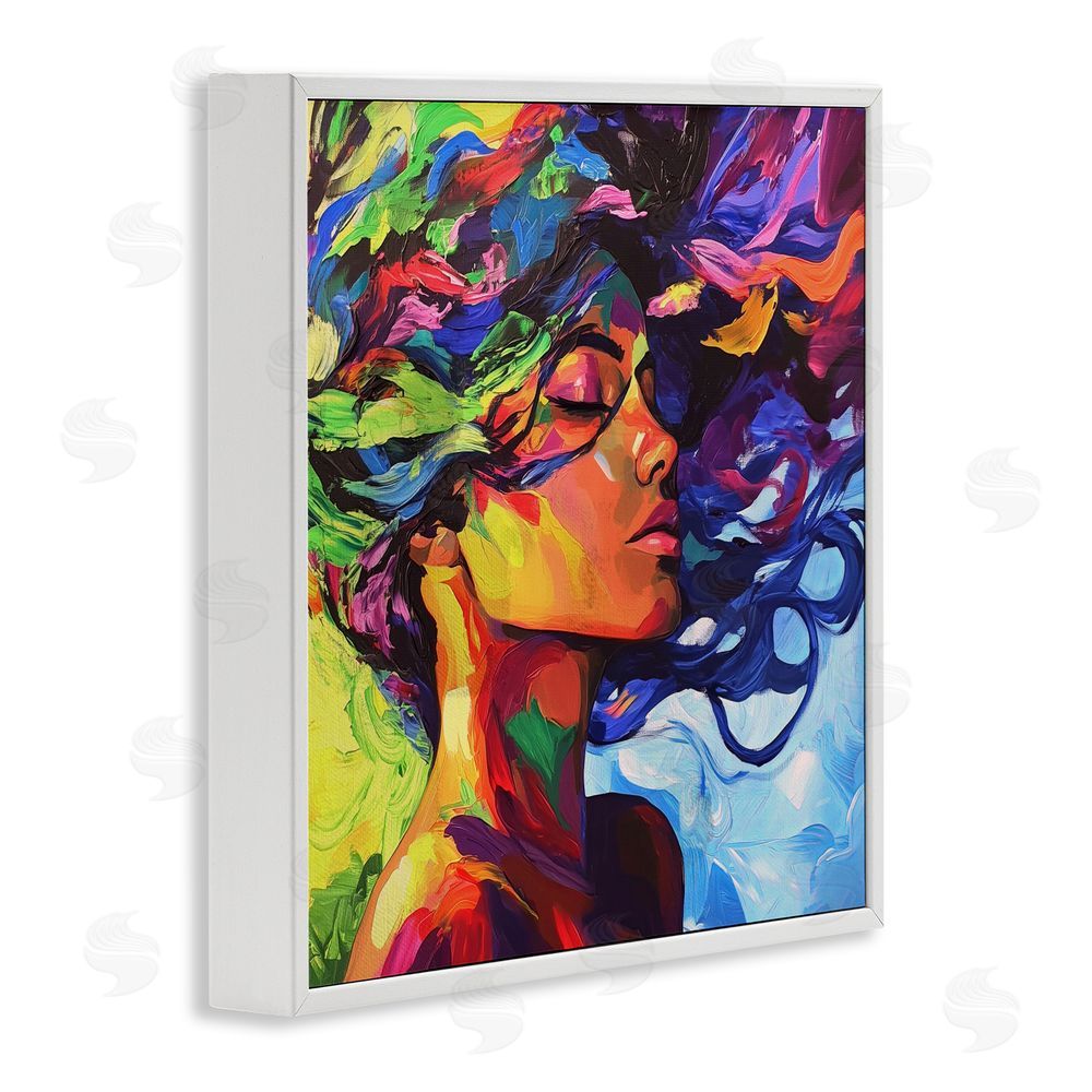 Svetlana Aleynikova Flowing Whirlwind Of Colors White Framed Giclee Wall Art Print
