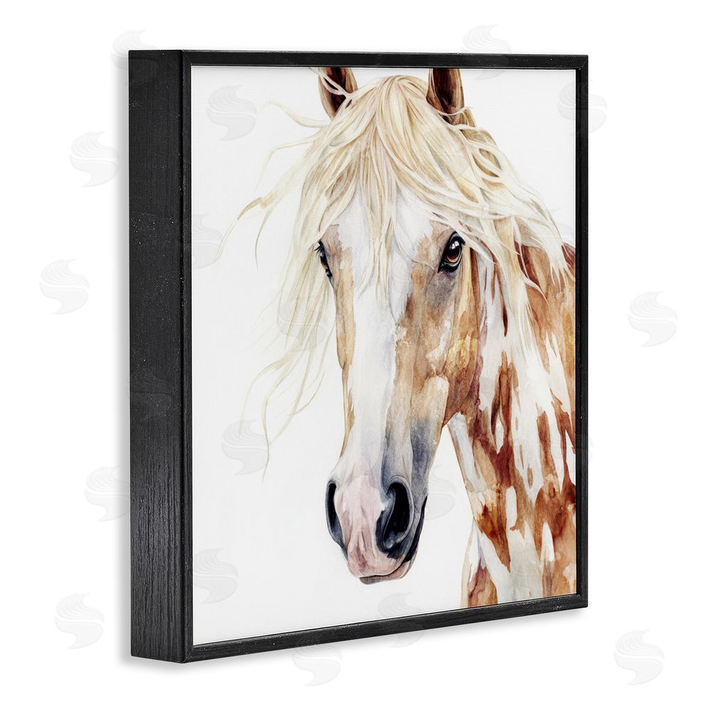 Svetlana Aleynikova Majestic Mane Spotted Horse Black Framed Giclee Wall Art Print