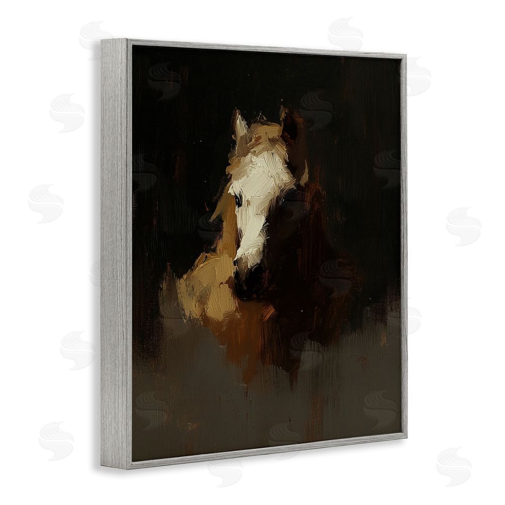 Svetlana Aleynikova Abstract Rider Horse Illusion Gray Framed Giclee Wall Art Print