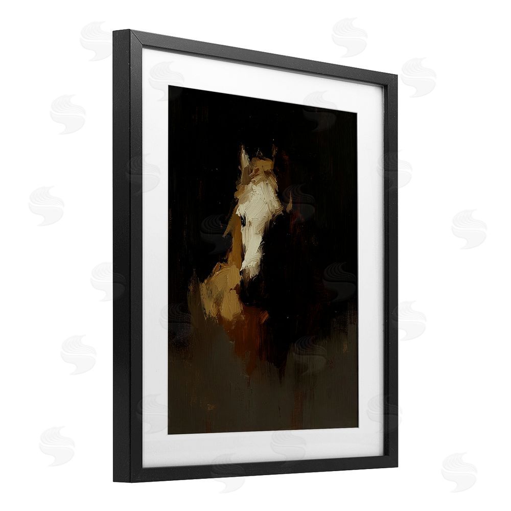 Svetlana Aleynikova Abstract Rider Horse Illusion Black Framed Print Under Glass Wall Art