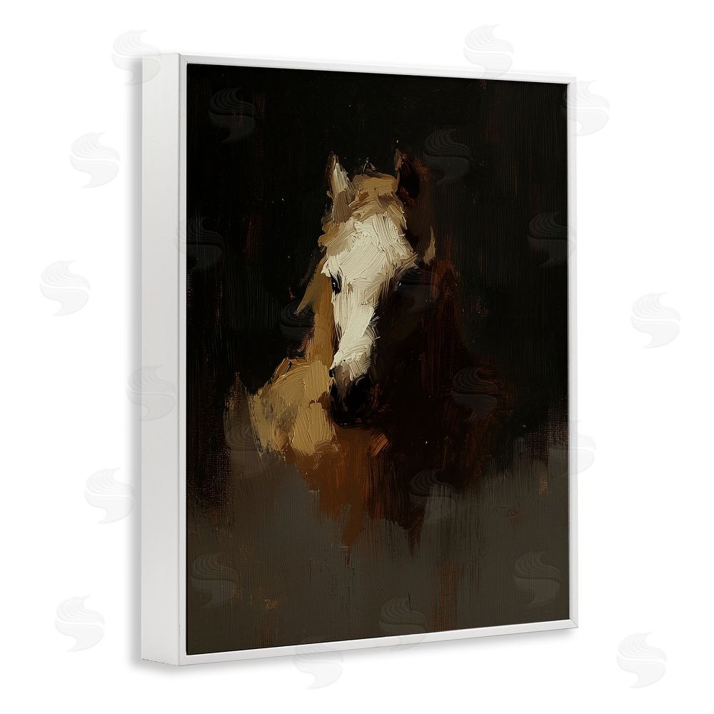 Svetlana Aleynikova Abstract Rider Horse Illusion White Framed Giclee Wall Art Print