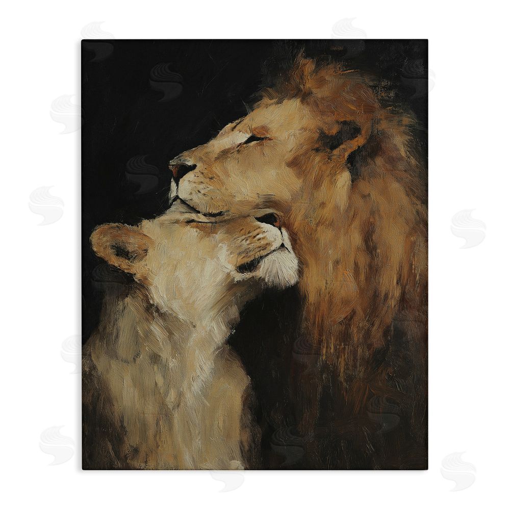 Svetlana Aleynikova Regal Pair of Lions Stretched Canvas Wall Art Print