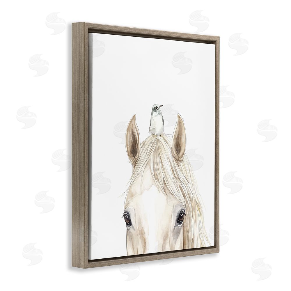Svetlana Aleynikova Unexpected Guest Animals Brown Floating Frame Canvas Wall Art Print