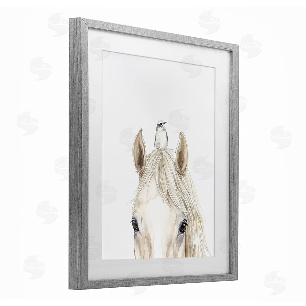 Svetlana Aleynikova Unexpected Guest Animals Gray Framed Print Under Glass Wall Art