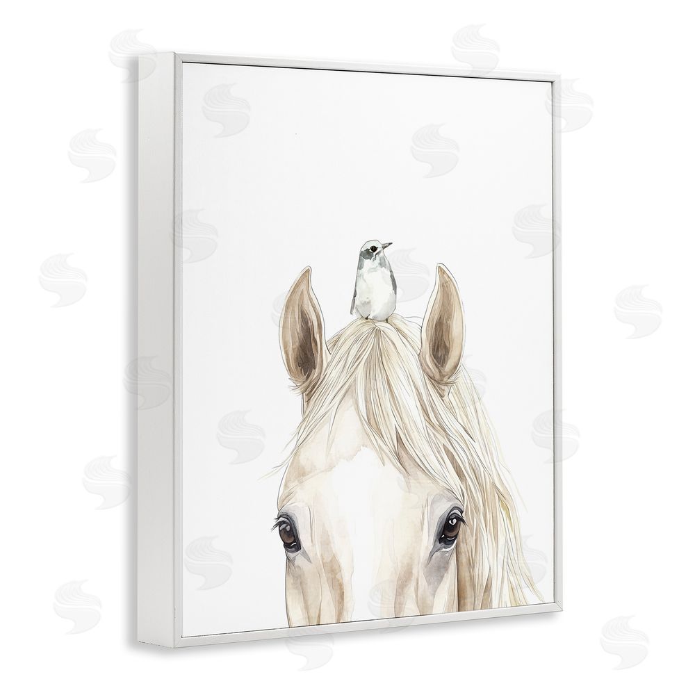 Svetlana Aleynikova Unexpected Guest Animals White Framed Giclee Wall Art Print