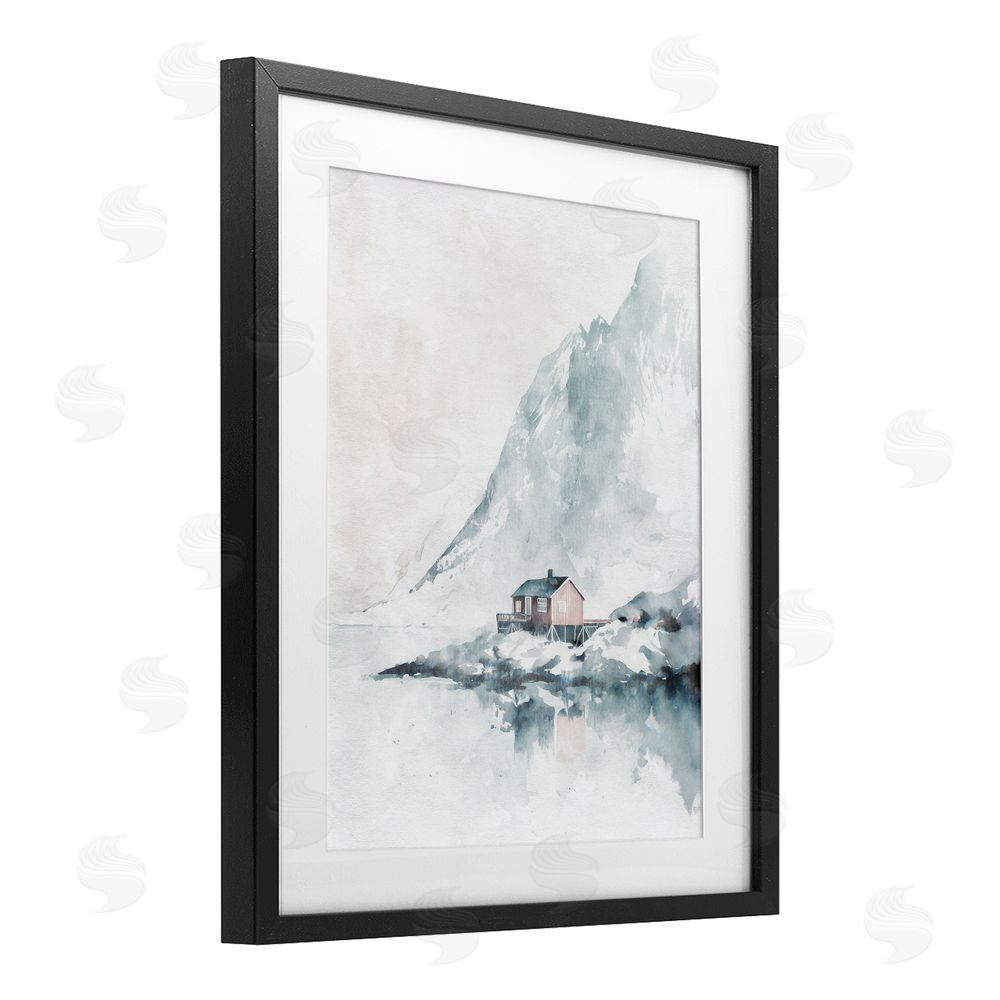 Svetlana Aleynikova Snow Shelter Watercolor Black Framed Print Under Glass Wall Art